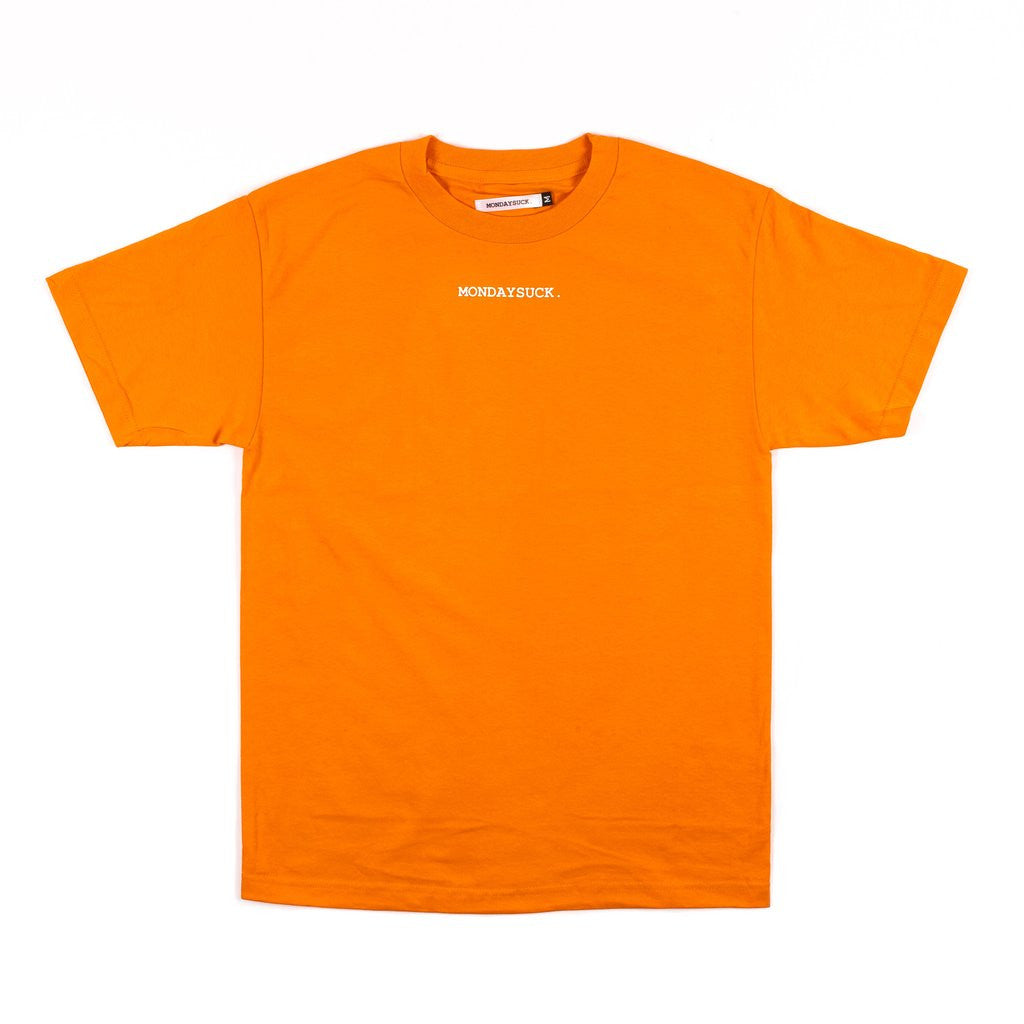 Mondays Suck Colorblock Logo Tee Orange