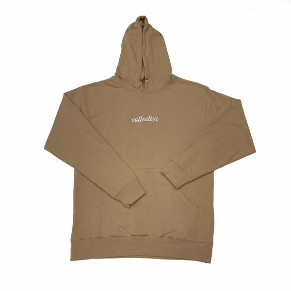 Collective Expectations Embroidered Sand Pullover Hoodie Sweater