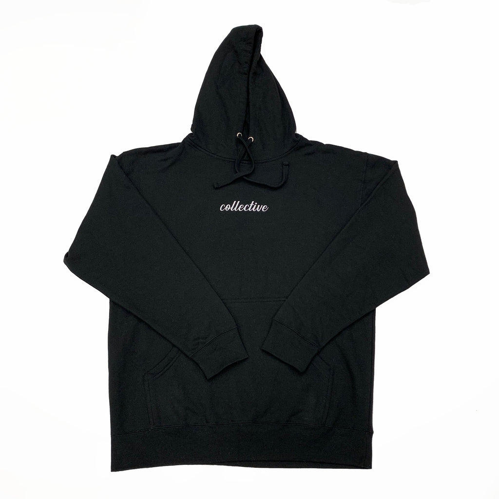Collective Expectations Embroidered Black Pullover Hoodie Sweater