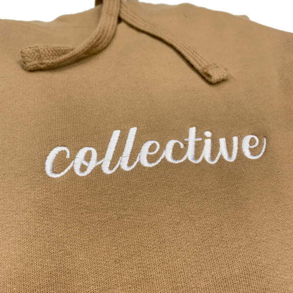 Collective Expectations Embroidered Sand Pullover Hoodie Sweater
