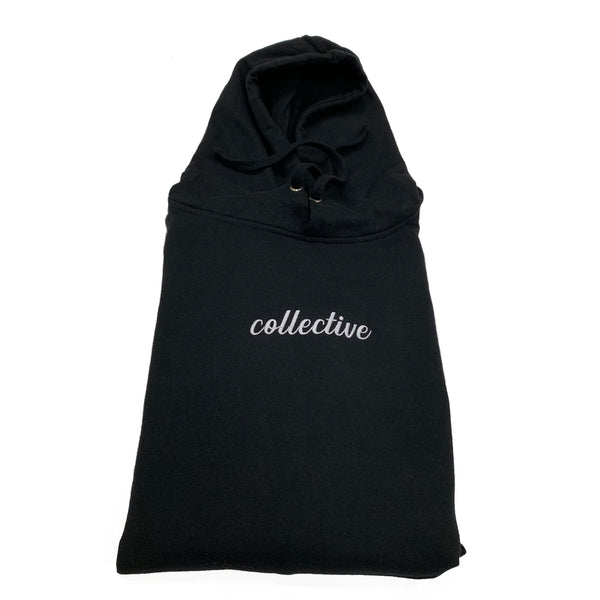 Collective Expectations Embroidered Black Pullover Hoodie Sweater