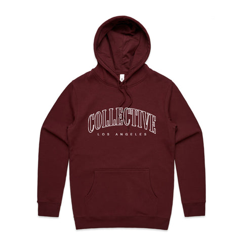 Collective Essentials Puff Hoodie Sweater - Burgundy