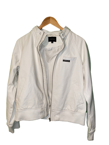 Members Only Men's Beige Medium Full Zip Long Sleeve Bomber Jacket