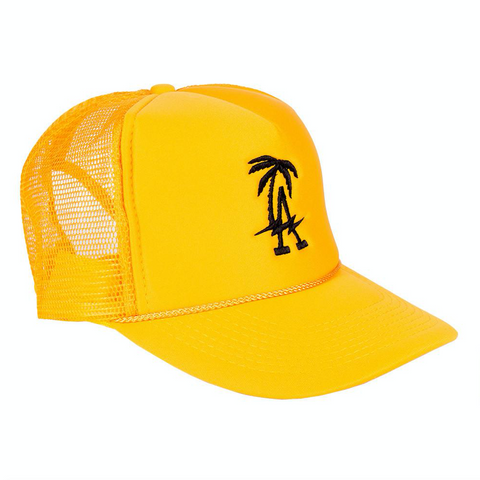 Black and Yellow LA Trucker Hat