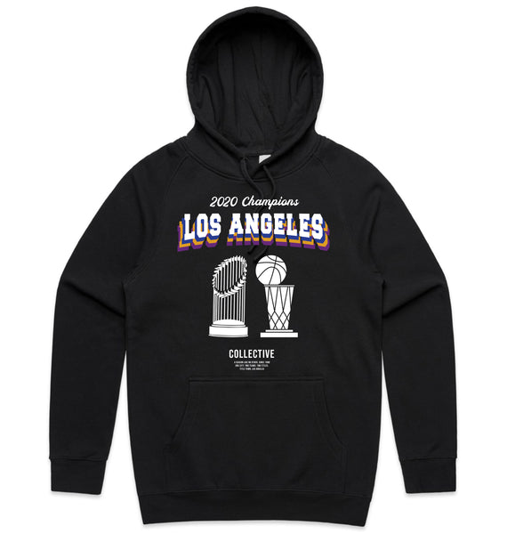2 Titles - Lakers x Dodgers 2020 Championship Hoodie Sweater - Black All Over