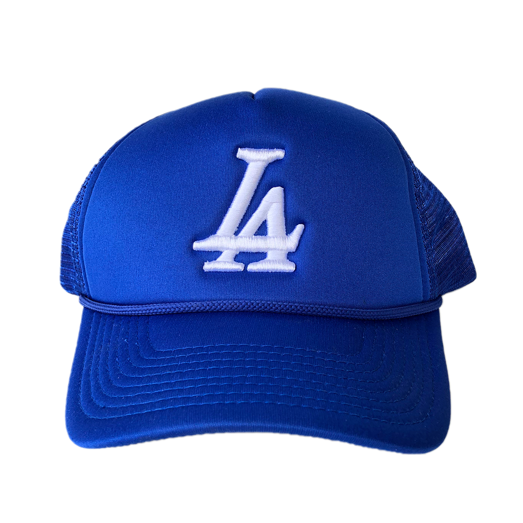 Collective LA Puff Embroidered Trucker Hat in Blue