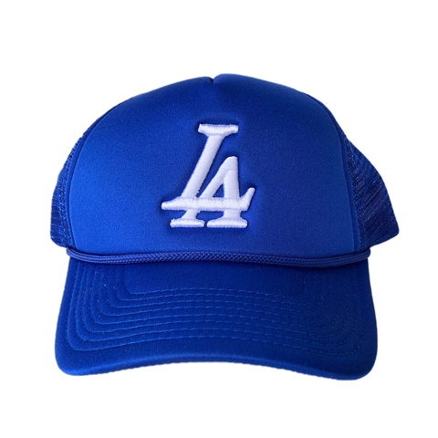 Collective LA Puff Embroidered Trucker Hat in Blue