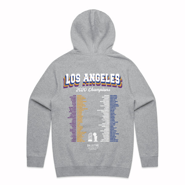2 Titles - Lakers x Dodgers 2020 Championship Hoodie Sweater - Grey All Over